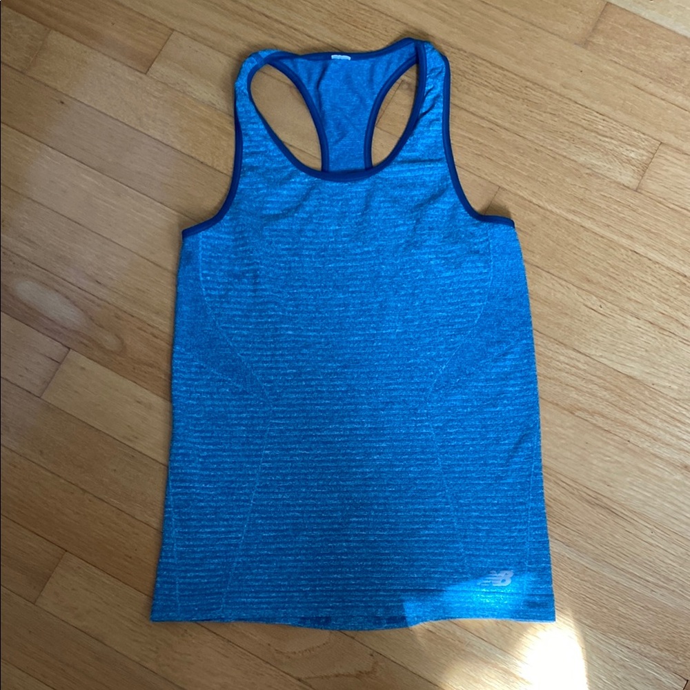 New Balance Blue Fitted Sleeveless Tank Top